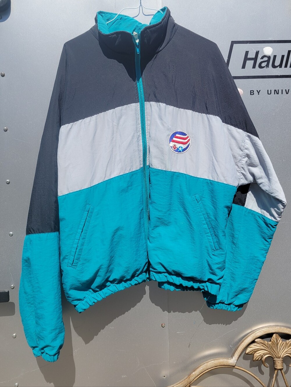 Vintage Dynapro Chrysler Canada Hockey Windbreaker Jacket Size XL